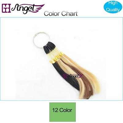 100% Human Hair Color Chart/ Rings Swatch For Customize Hair Extensions 27 Colors