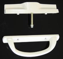 AAMA standard Simple pull door zinc alloy white powder paint handle set/ER-DH-009