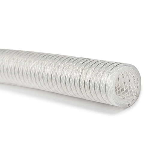 TYPE TSPO-Transparent Stainless Steel Helix and Polyester Fiber Braid Reinforced Silicone Hose
