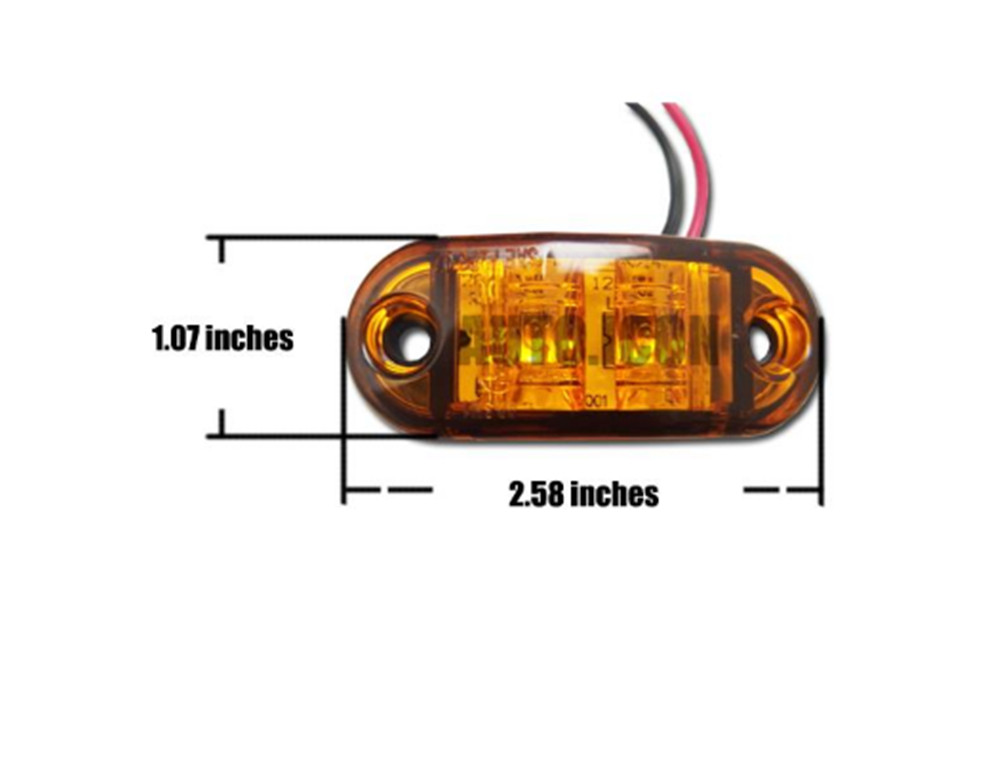 AMBER RED 2 LED CLEARANCE LIGHTS SIDE MARKER LED TRAILER TRUCK CAR BOAT  