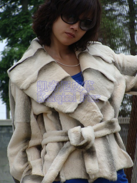 Custom fashion rabbit fur coat s-108