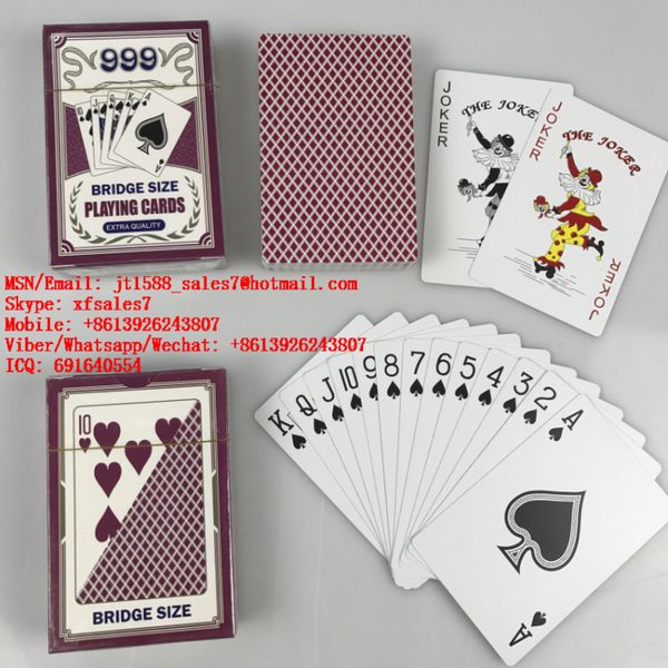 XF No.999 Plastic Playing Cards With Invisible Ink Bar-Codes On The Sides Of Them / UV Contact Lenses / Electronic Dices / Cheating Device In Poker / Texas Hold'em Analyzer / Remote Control Dices / P