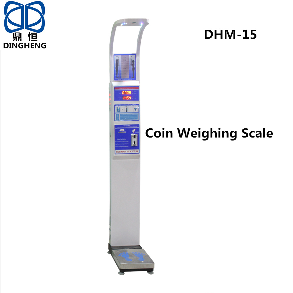 DHM-15 Coin operated weight and Height scale precise balance measurement instrument BMI Machine body Scale Bluetooth
