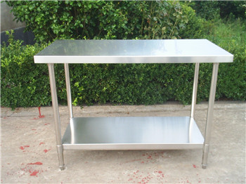 Customer-designed Stainless Steel Worktable without Backsplash, meet with NSF standard