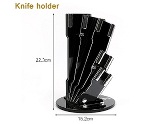 Stainless Steel 6pcs Kitchen Knife Set With Wooden Handle and Knife Block