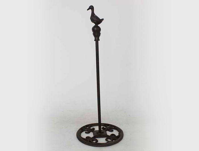 Cast iron paper towel holder with goose shape
