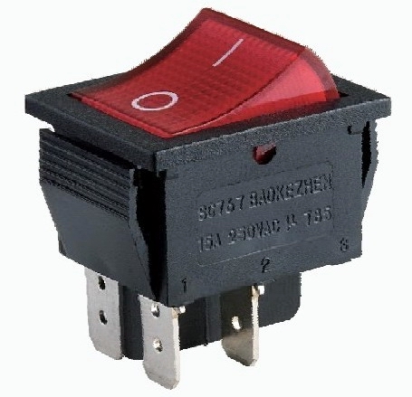  SC767 baokezhen  On-off  with illuminated 6 pins boat power Rocker Switch,coffee machine rocker switch