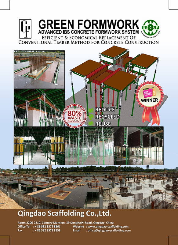 Steel and Aluminum Green Formwork with early stripping system for slab concrete