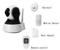 720P AI infrared wireless doorbell ip camera system support alarm sensor