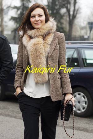 fox fur like Faux fur scarf s-1