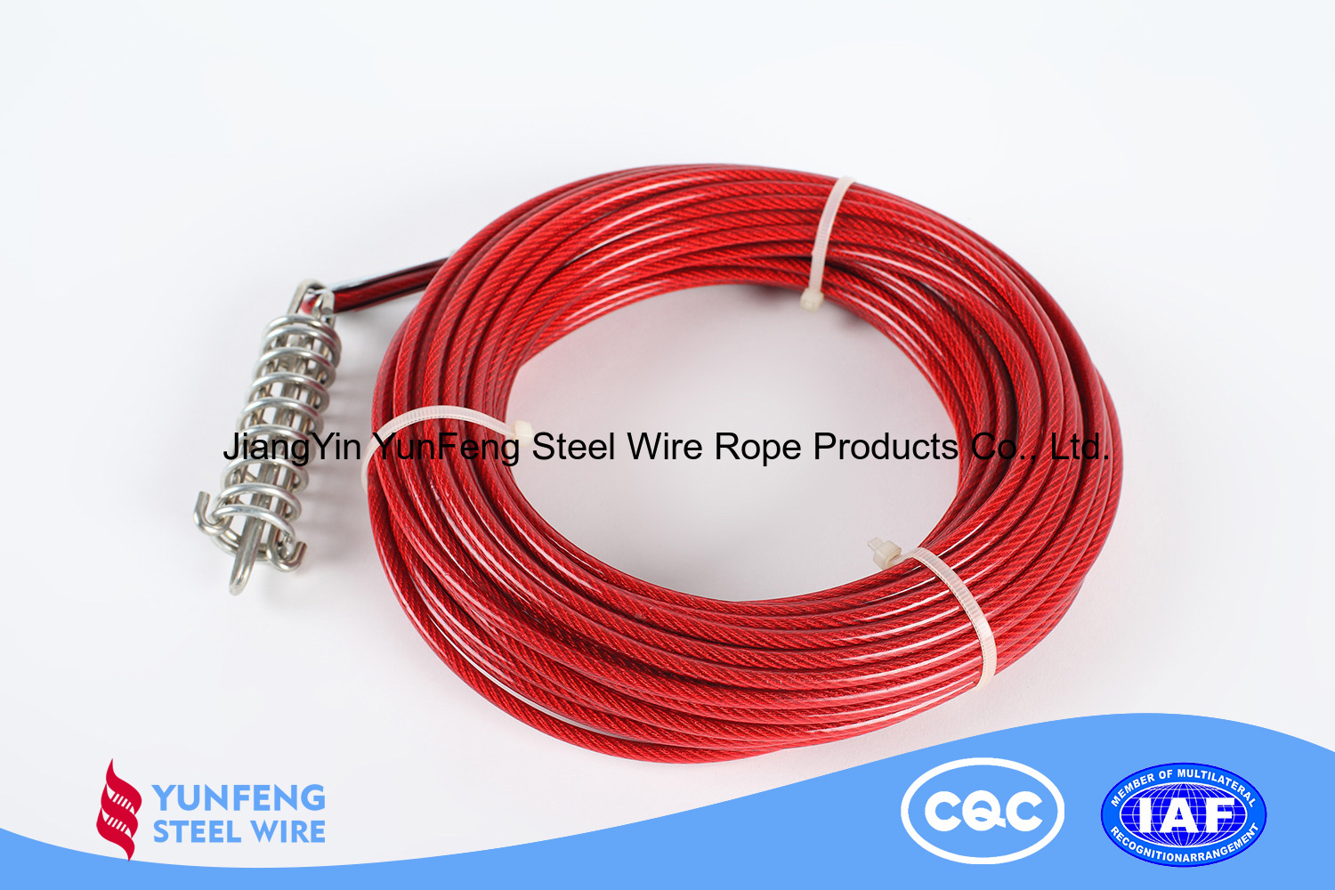 Hot-dip Galvanized Black/White/Red/Blue/Yellow PU coated Fatigue-resistant Steel Wire Rope for Aviation