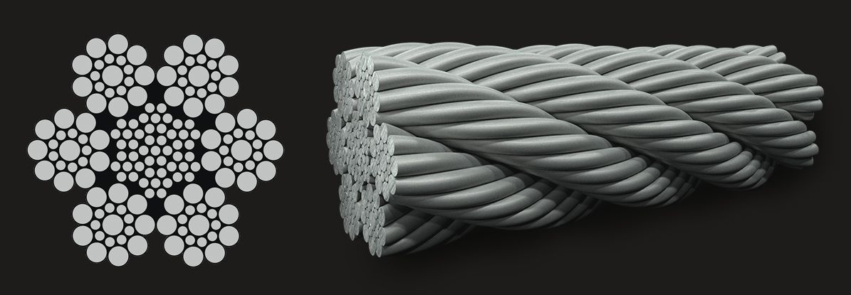 Hot-dip and Electro Galvanized Coated with PVC High Carbon Steel Wire Rope
