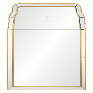 Etching star devorative wall mirror with gold leafing for livingroom/bathroom/dining room 