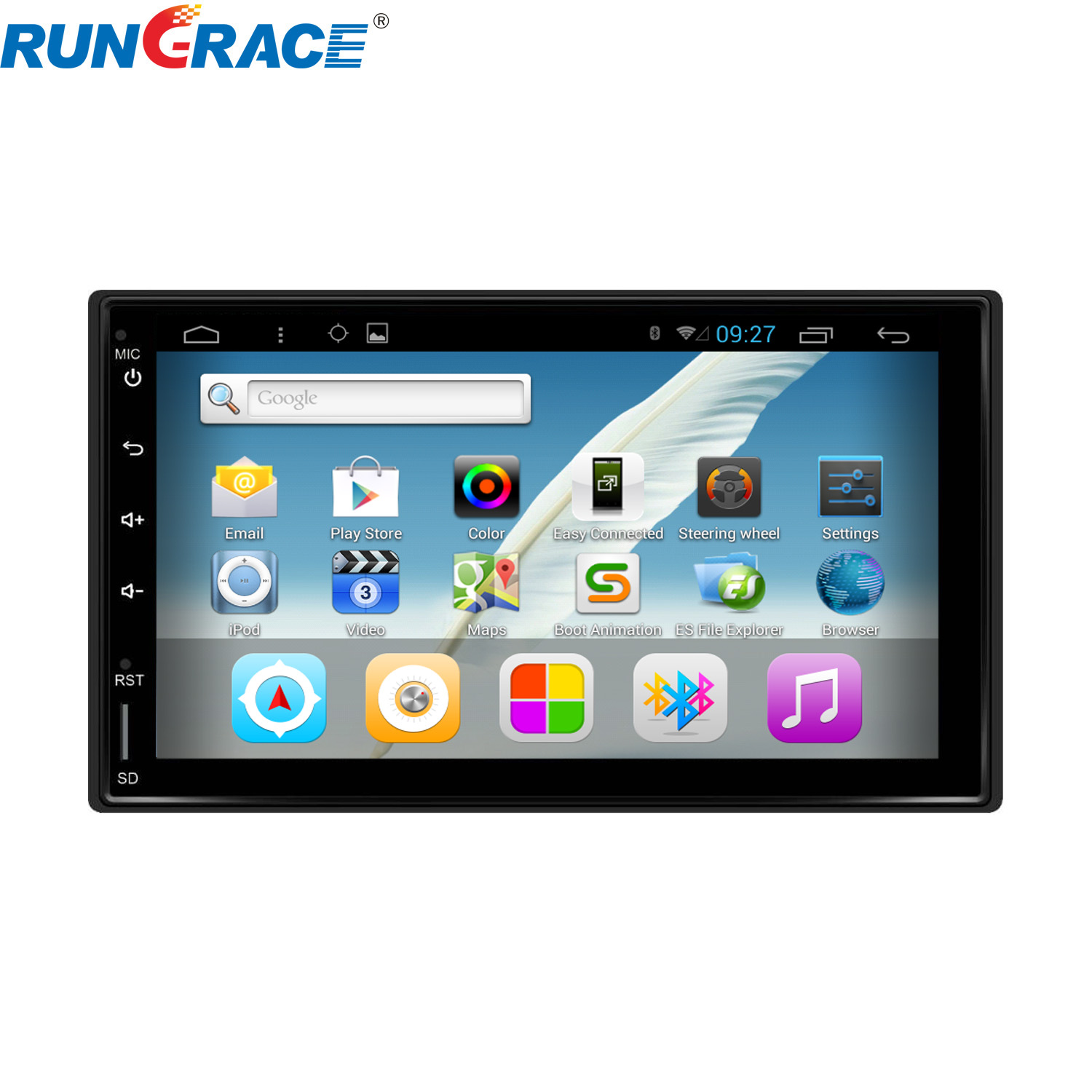 Rungrace China supplier universal car dvd gps navigation system bluetooth reverse camera