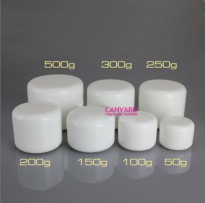 50g-100g-150g-200g-250g-300g-500g white empty plastic cream jars
