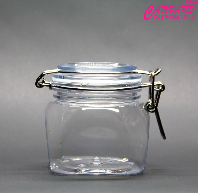 Airtight jar, clear plastic bail jar, empty cream jar, empty facial mask jar 350g