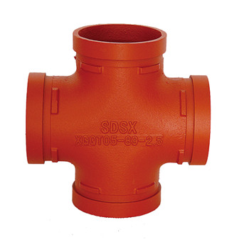 UL FM CE approval ductile iron grooved pipe fittings elbow/equal/cross/reducing cross