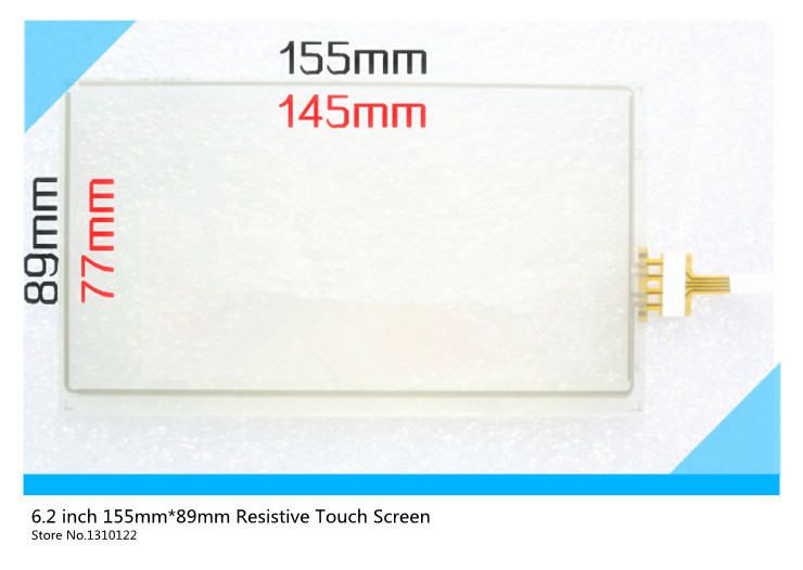 6.2 inch Resistive Touch Screen 155mm*89mm Digitizer for Car navigation DVD tablet PC