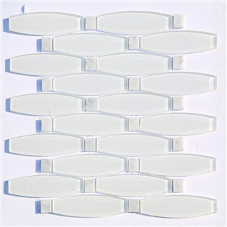 Simple design pure white irregular pattern waterjet mosaic