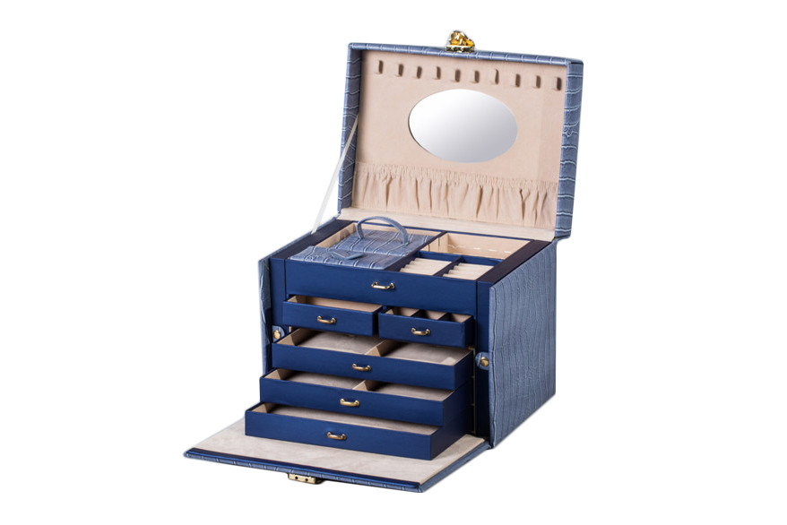 Luxury Drawer Leather Wrapped Jewelry Storage Packaging and Gift Box
