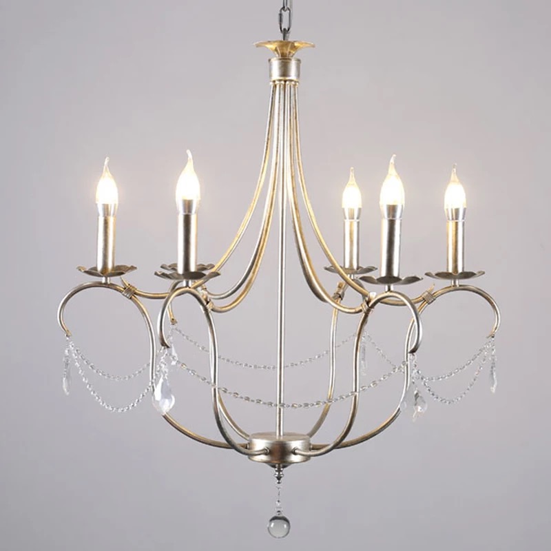 American old iron wooden E14 candle chandeliers for sale