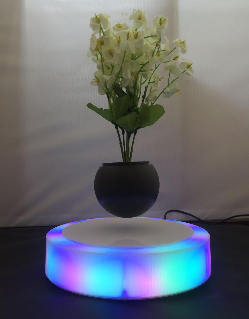 colorful led light magnetic floating levitate bottom air bonsai pot tree 