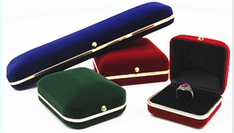 Custom Handmade luxury PU Leather Flocking jewelry packaging box