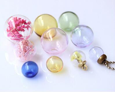 Wholesale Handmade Hollow Colored Glass Balls Beads With Holes For Jewelry Making For Sale Dazzle Color One Hole/Two Holes 6-30MM DH13