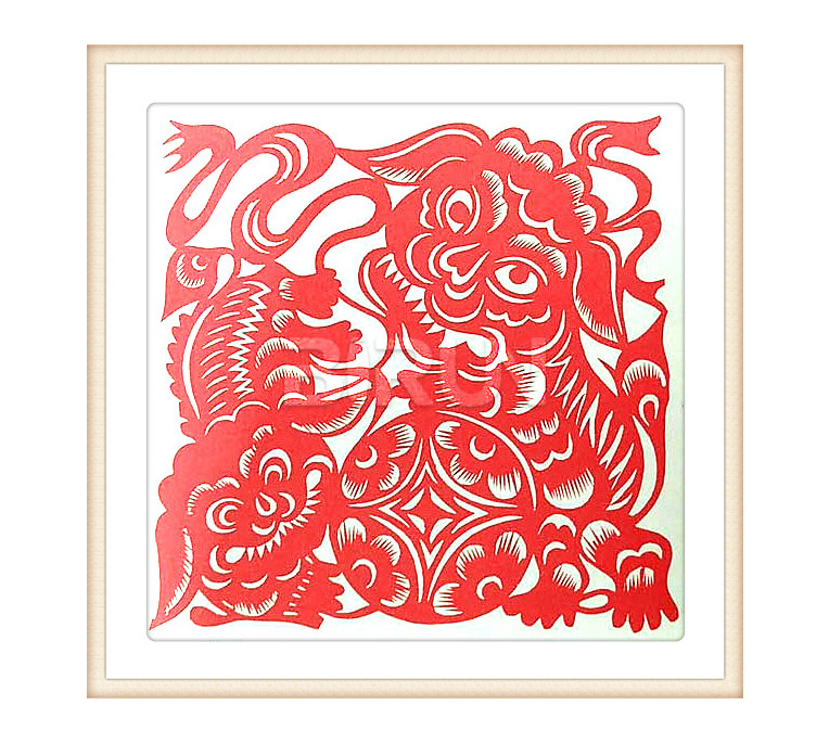 Lion Dance Chinese paper cutting