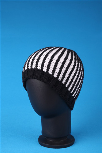 High grade plain winter knitted covering brocade hat/cap