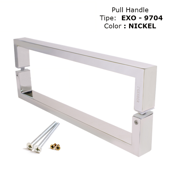 High Good quality 9704 Stainless steel hollow material nickel color door pull handle