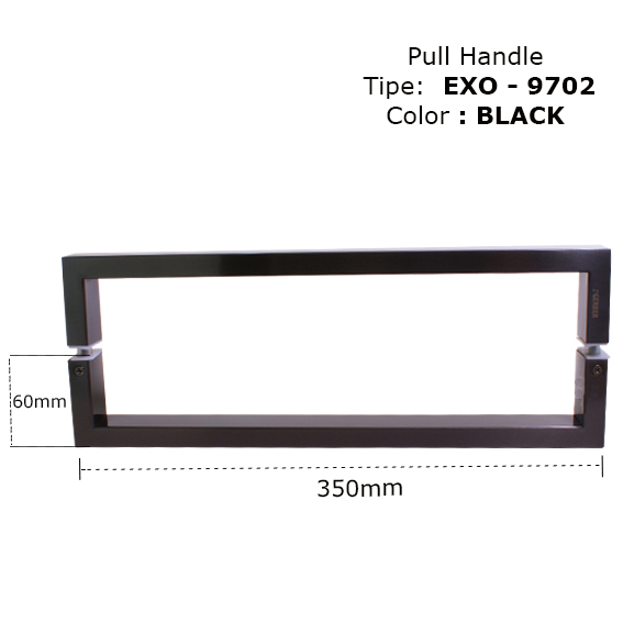 Standard 9702 Stainless steel hollow material black color door pull handle made in China