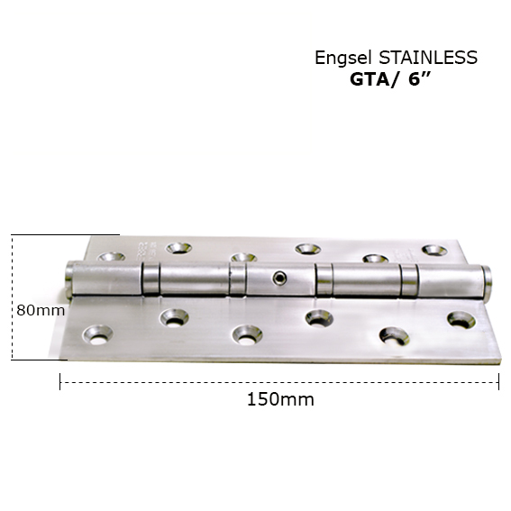 More safely Standard hinge GTA 6 x 3 x 3mm 4BB SS hinge with holes