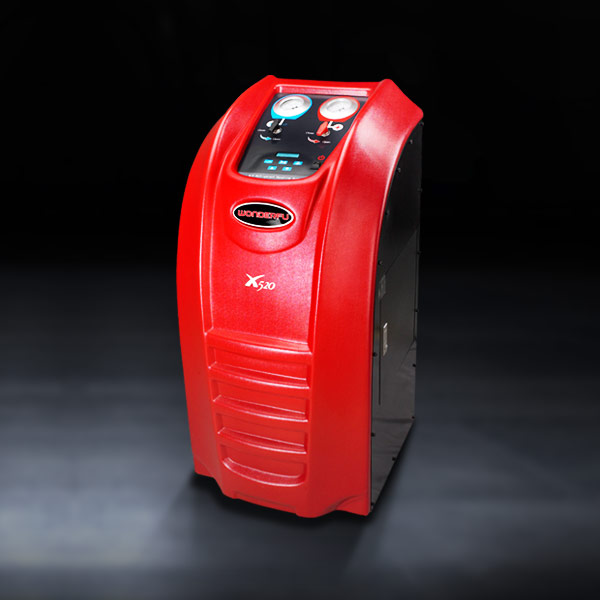 Half automatic red color AC refrigerant R134A handling machine incompatible R1234YF with two manual valves on top