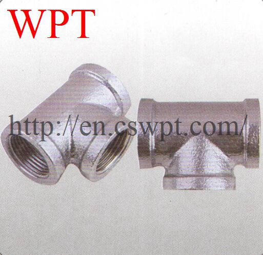 Malleable iron threaded tee ASTM A197 pipe fitting factory