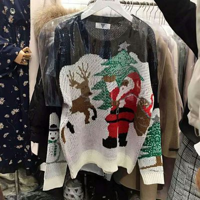 2017 grid pattern cardigan ugly christmas sweater woolen sweater designs ladies