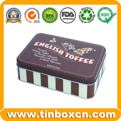 Cylindrical Chocolate Tins with Handle for Metal Gift Tin Boxes