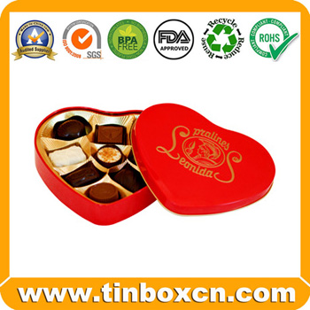 Cylindrical Chocolate Tins with Handle for Metal Gift Tin Boxes
