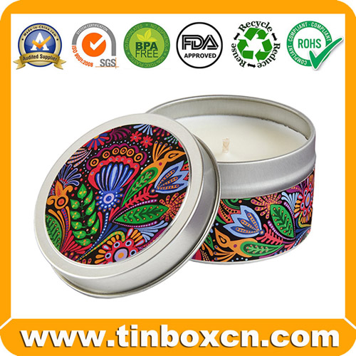Seamless Round Metal Tin Case Candle Tin Box
