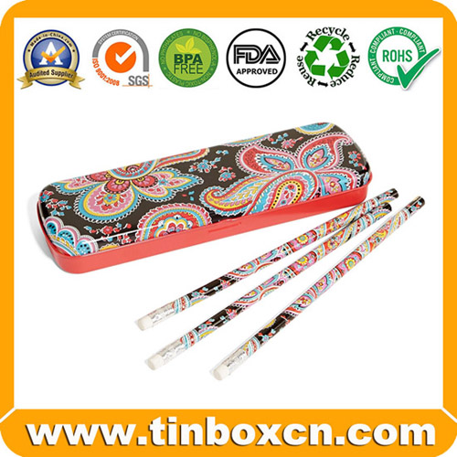 Metal Pencil Box for Children, Pencil Tin Case