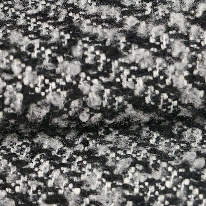 High quality 100%polyester black and white woven wool fabric
