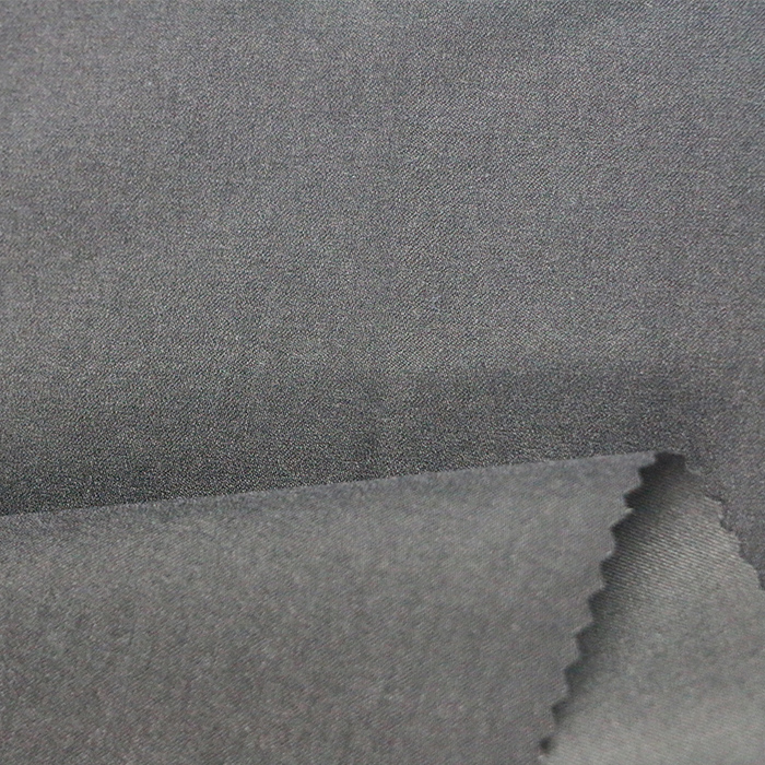 61%rayon 35%nylon 4%spandex black woven fabric
