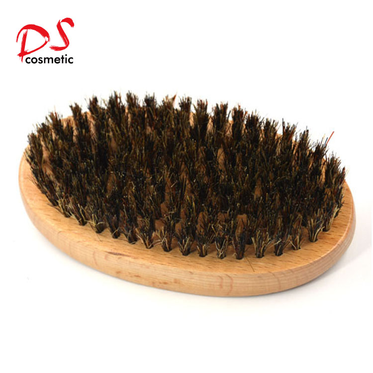 mans wood beard brush set with boar bristle for man shaving