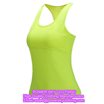 Custom Hot Sell Women Seamless Green Color Sport Tight Yoga Tank Top From Power Sky Clothing Manufacturers