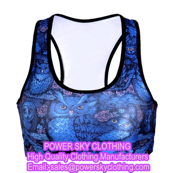 New Custom Stretchable Yoga Tops Ladies Fitness Sports Bra From Power Sky Clothing Manufacturers