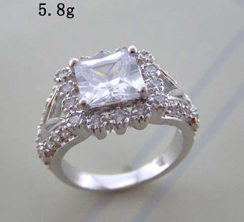 High polish clear zircon wedding ring