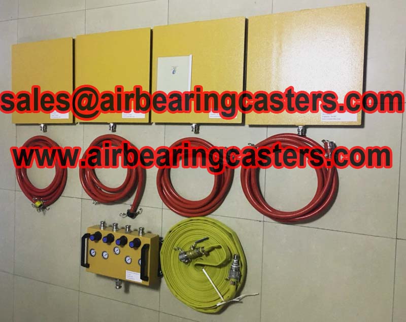 Air caster rigging system adjustable easily
