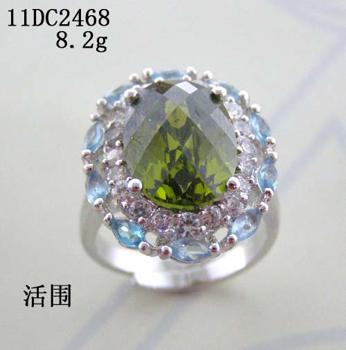 Jewelry factory -- rhodium plated royal ring with zircons