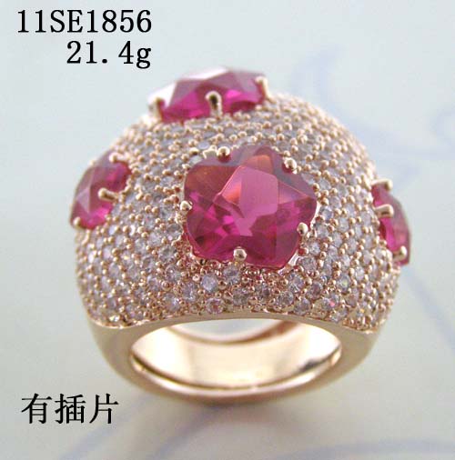 Jewelry factory -- 18k gold plated mass stones fashion ring