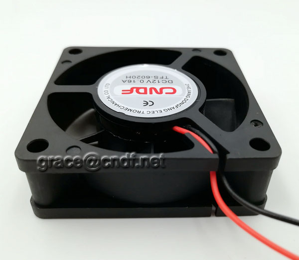 CNDF have CE EMC LVD certificate square type 60x60x25mm sleeve bearing dc cooling fan 12VDC 0.23A 2.76W 4500rpm